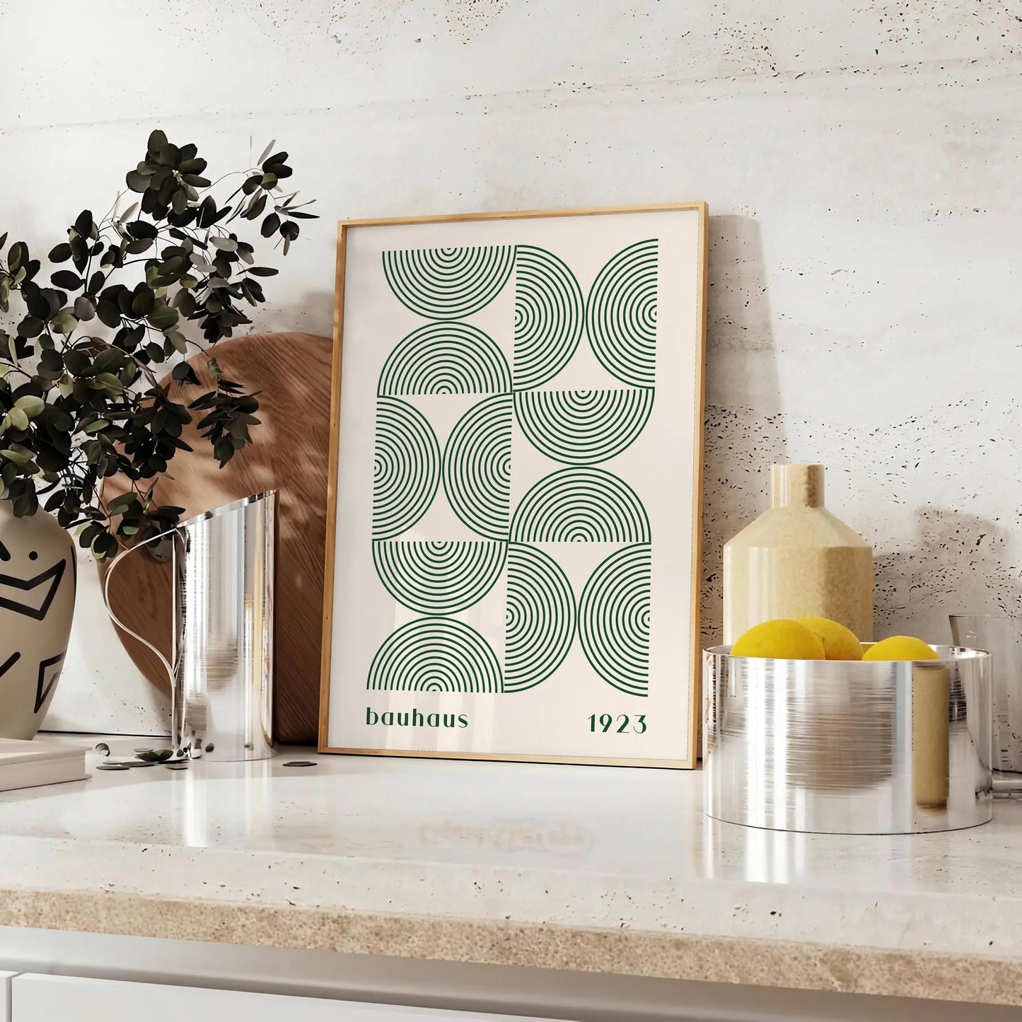 space Bauhaus abstract poster stunning piece wall art iconic style vibrant geometry striking print perfect gift enthusiasts sizes A4 cm A0
