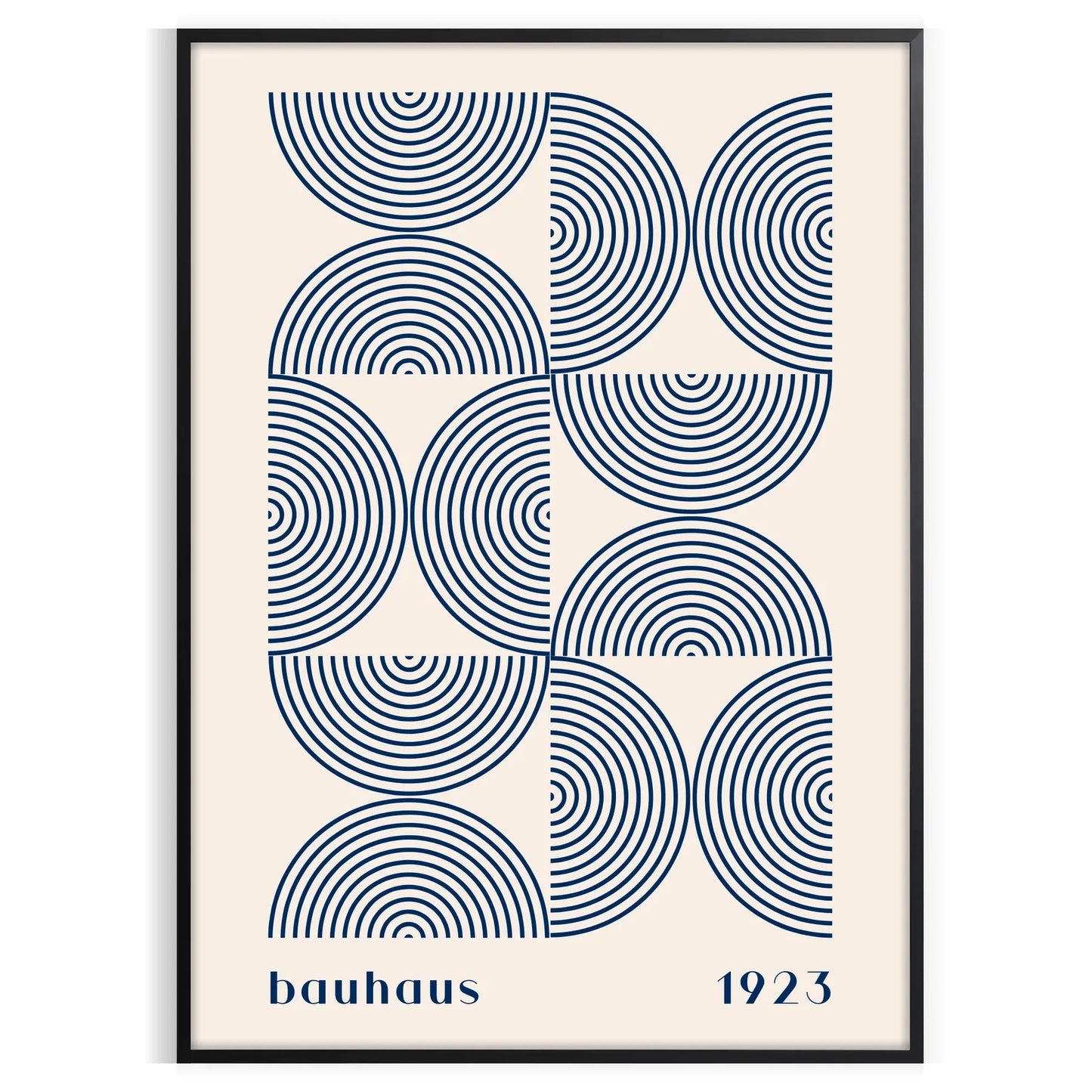space Bauhaus wall art poster abstract designs elegant gray blue hues captivating print perfect gift lovers modern decor enthusiasts sizes A4 cm A0