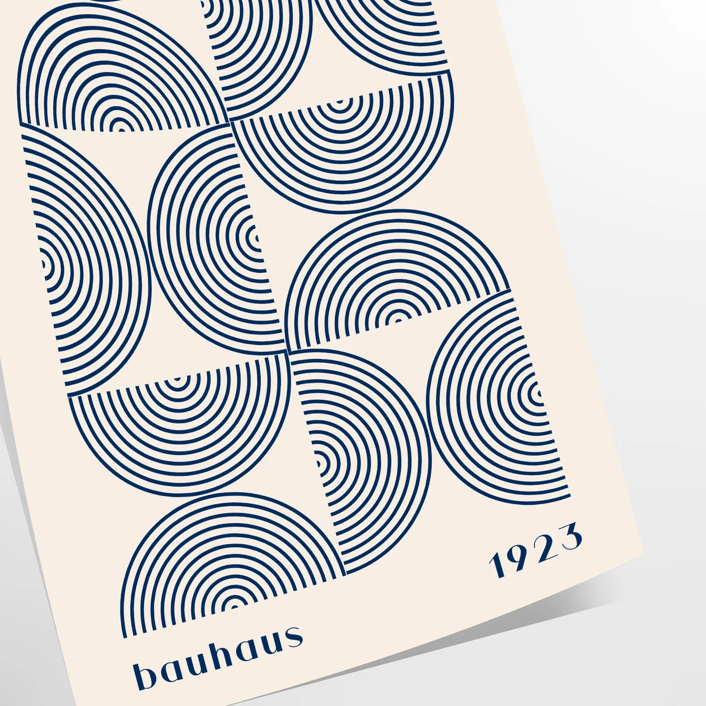 space Bauhaus wall art poster abstract designs elegant gray blue hues captivating print perfect gift lovers modern decor enthusiasts sizes A4 cm A0