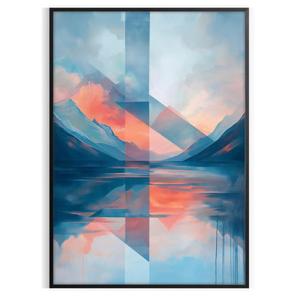 captivating elegance Geometric Minimal Art 12 poster vibrant orange blue hues modern wall print striking touch space perfect gift enthusiasts artwork frame