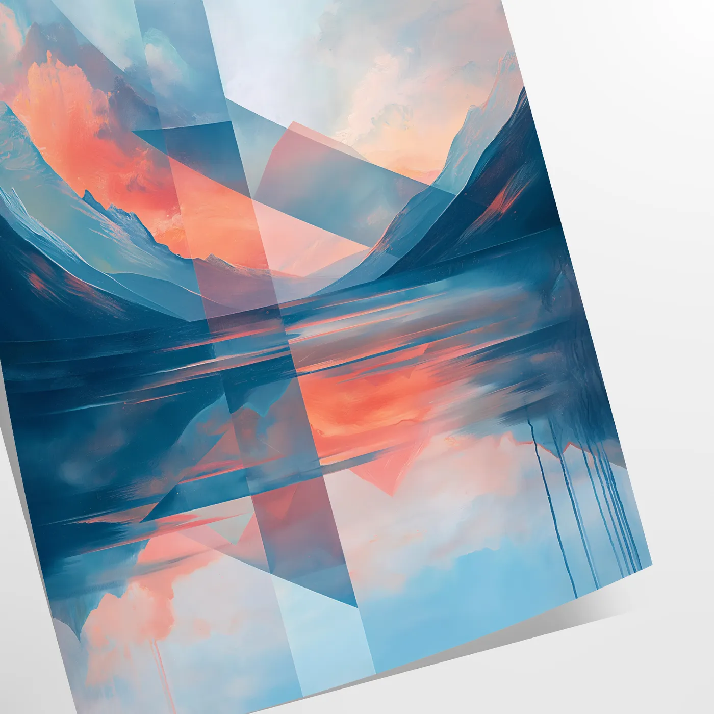 captivating elegance Geometric Minimal Art 12 poster vibrant orange blue hues modern wall print striking touch space perfect gift enthusiasts artwork frame